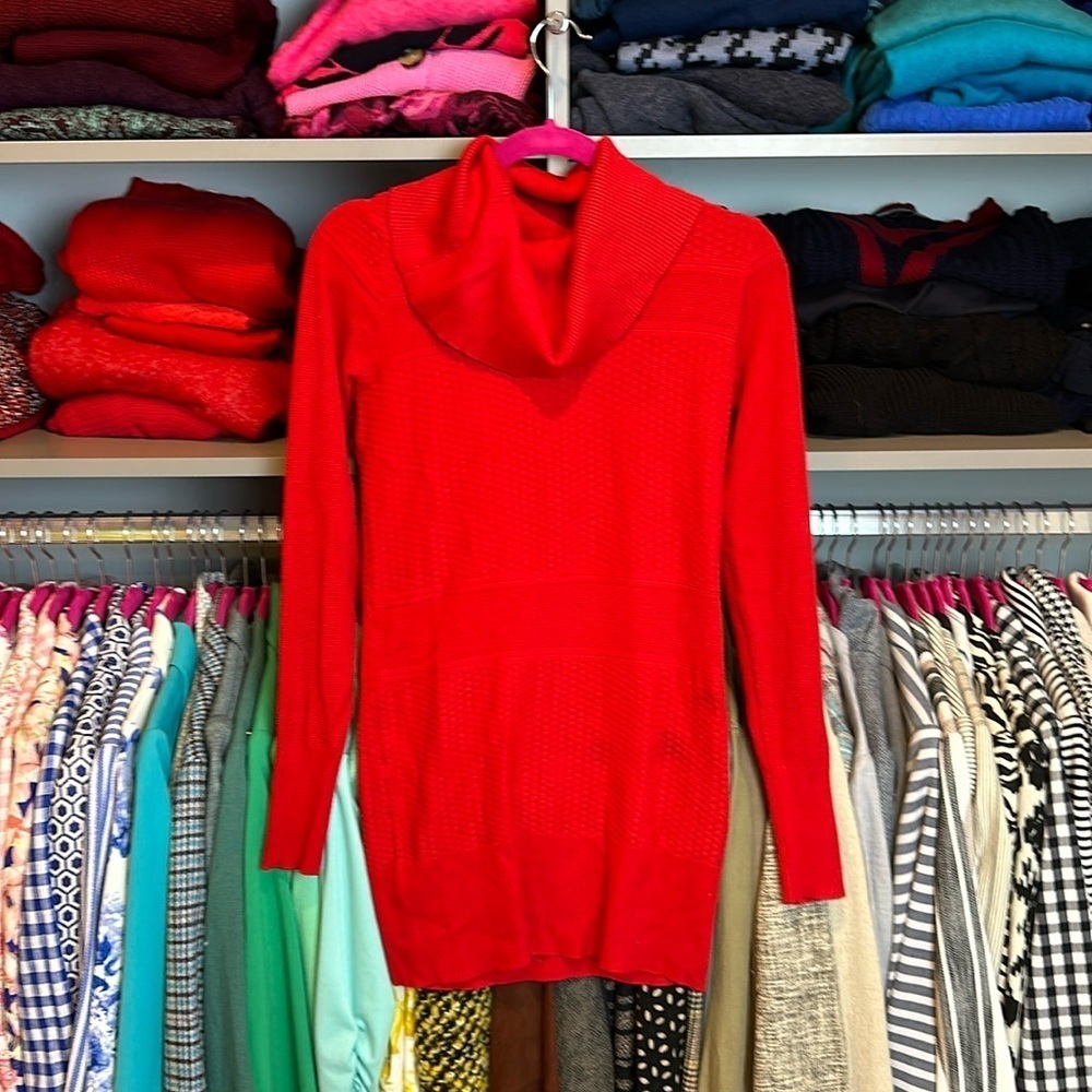 The Limited red long sleeve turtleneck long sweater size XS